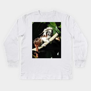 Cotton-top Tamarin Kids Long Sleeve T-Shirt